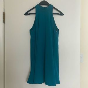 Lovers + Friends Teal Halter Mini Dress with Pockets